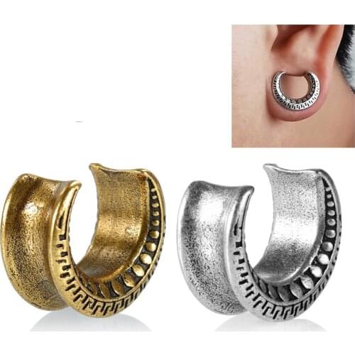 KUBOOZ Copper Ear Gauges Plugs and Tunnels for Ears Piercing Ring Expander Stretchers Fashion Body Piercing Jewelry