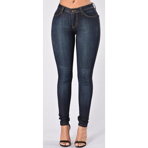 Fashion Women Jeans High Waist Casual Skinny Jeans Slim Washed Denim Long Pencil Pants Female Jeans