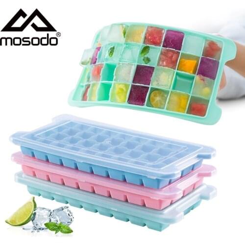 Mosodo Ice Cube Tray Kitchen Ice Cube Maker Mold Popsicle Mould Silicone Ice Maker Tray With Lid Kitchen Tools Accessories