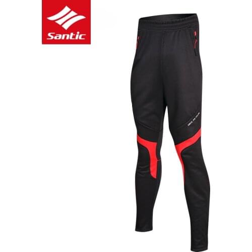 Santic Men Winter Cycling Pants Thermal Fleece Windproof MTB Road Bike Pants Bicycle Long Pants Cycling Clothing Ropa Ciclismo