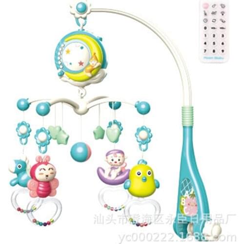 Baby Crib Toy 0-12 Months Newborn Musical Box Projection baby Bed Bell With Animal Rattles Early Learning Kids Educational Toys