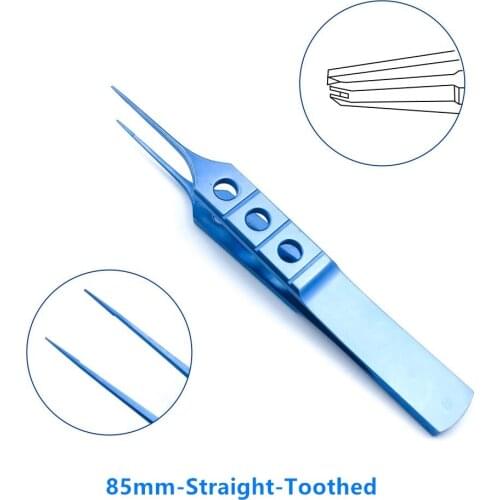 Ophthalmic 85mm Straight Toothed Forcep dental Tweezers Ophthalmic microsurgical forceps