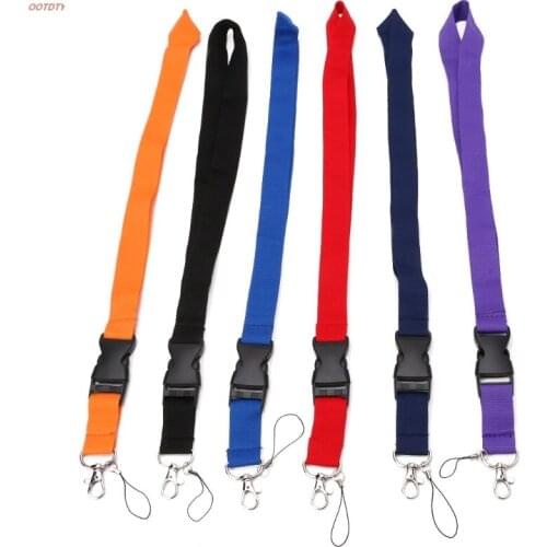 OOTDTY ONE Color Black Blank Plain Key Lanyard Badge ID Holders Phone Neck Straps