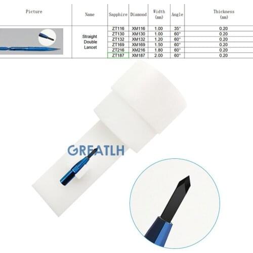 Straight Double Lancet Black Diamond Keratome Blades Titanium Handle Knives Veterinary Ophthalmic Eye Instrumant