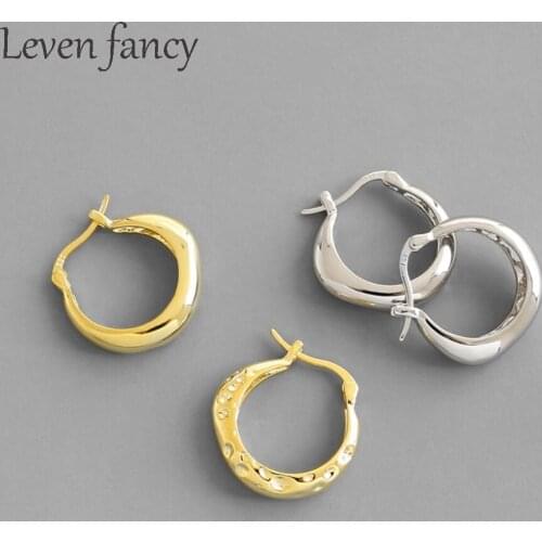 Solid 925 Sterling Silver Minimalist Frosty Concave Ear Buckle Cuff Earrings Geometric Hoop Earrings Small Loops for Mother Gift