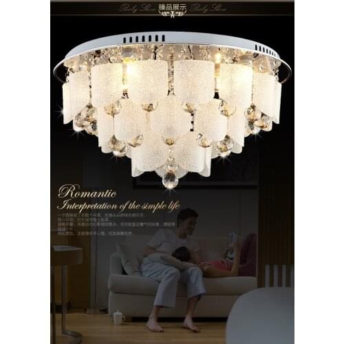 Modern minimalist water glass living room bedroom crystal round ceiling lamp led lighting lamp fixture ceiling lamps crystal led