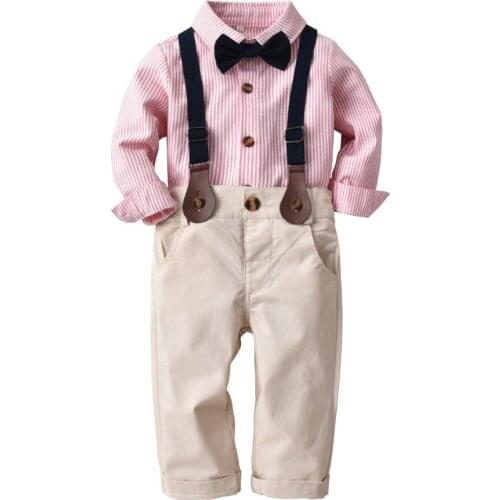 Baby Boy Spring Autumn Clothes Set Kids Wedding Birthday Lovely GentlemanBoys 1-4Years Clothes T-Shirt+Pants Kids Boy Outfits