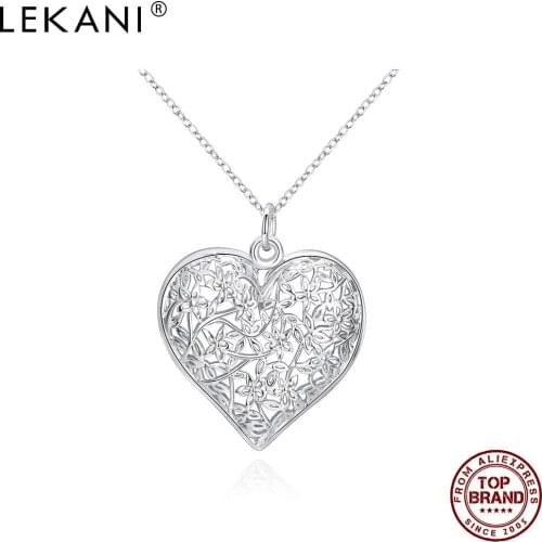 LEKANI Hollow Frosted Flower Heart Pendant For Women Romantic Exquisite Pendants Female Engagement Fashion Jewelry Hot Sale
