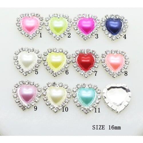 ZMASEY Metal Buttons 10Pcs/Lot 16mm Heart Pearl Sewing Handwork Button Supply Decoration Mix Color Jewelry Accessories