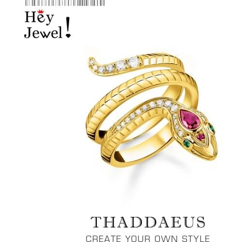 Golden Snake Ring,Europe Style Fine Jewelry For Women,2021 Brand New Bohemia Gift In 925 Sterling Silver