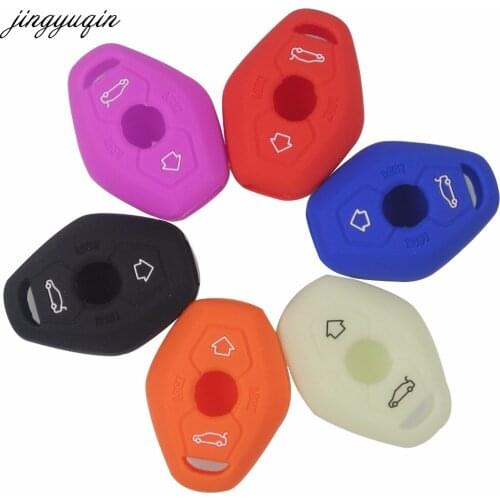 Jingyuqin 15ps Remote Silicone Key Case Car Styling Cover For BMW X3 X5 Z3 Z4 3 5 7 Series E38 E39 E46 E83 FOB Set Protective