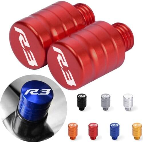 2pcs M10*1.25 Left Right-Hand Threaded Mirror Hole Plug Screw Bolts For Yamaha YZFR-3 Yzfr3 2013 2014 2015-2021 with R3 Logo