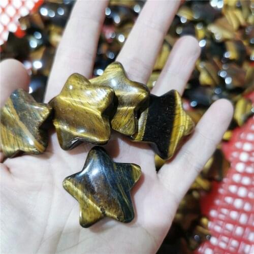 5PC Natural Mixed Quartz Crystal Stone Carved Five-Pointed Star Reiki Pentagram Mineral Specimens