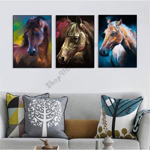 5D square and round diamond painting DIY diamond painting horse diamond Mosaic cross stitch home decor set of 3 pieces GG4942