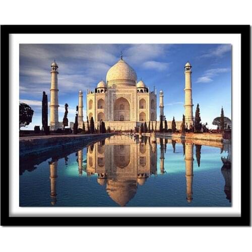 Diamond Painting Cross Stitch Muslim Mosque Full Square Diamond Embroidery Religion Pattern Rhinestone Diamond Home Decor