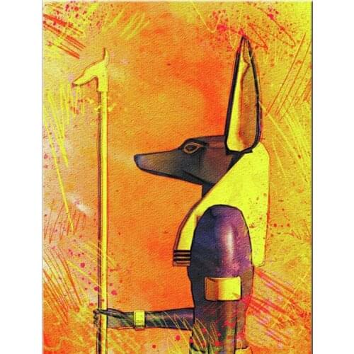 Full Square Dill Diamond Painting Egyptian God Anubis Diamond Embroidery Cross Stitch Mosaic Bull Head Horse Face Wall Sticker