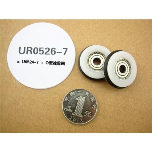 Free Shipping 5*26*7 3D printer U fishing tackle fishing rod groove groove wheel type +O ring rubber ring rubber bearing pulley