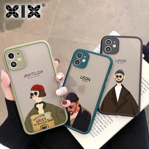 XIX Cartoon Killer Leon Uncle Girl Phone Case For iPhone 12 11 Pro X XR XS Max 7 8 Plus SE2020 Cute Hard Transparent Cover