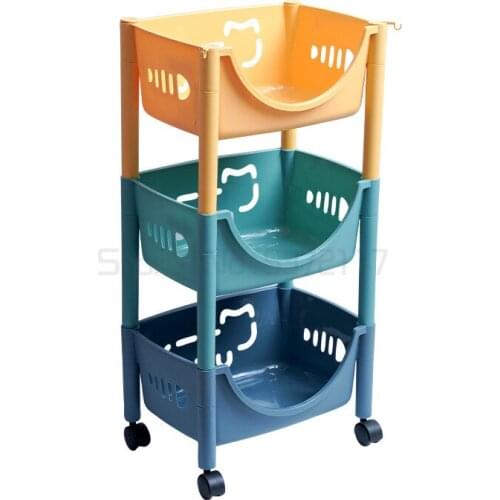 Childrens toy storage rack, sorting cabinet, living room, large capacity storage rack, multi-layer movable trolley