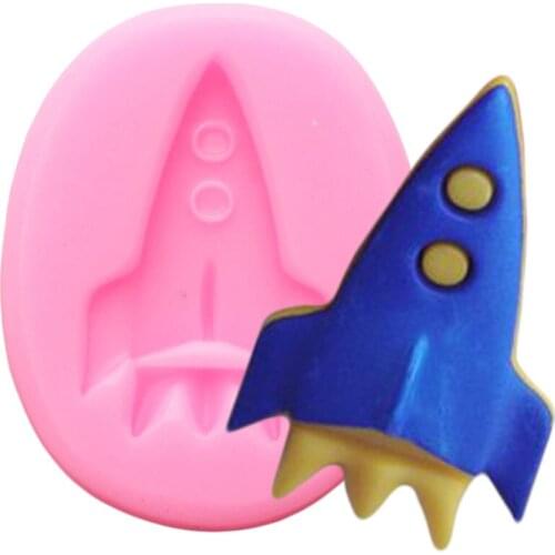 Rocket Cupcake Topper Fondant Mould Cake Border Silicone Cake Decorating Tools Baby Birthday Candy Polymer Clay Chocolate Molds