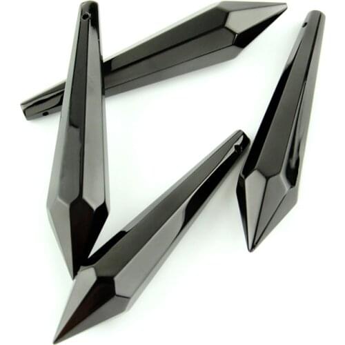 Hot Wholesales 80mm 10pieces Black Crystal Lighting Prism Parts Glass Crystals Icicle U Drop Pendant For Sale