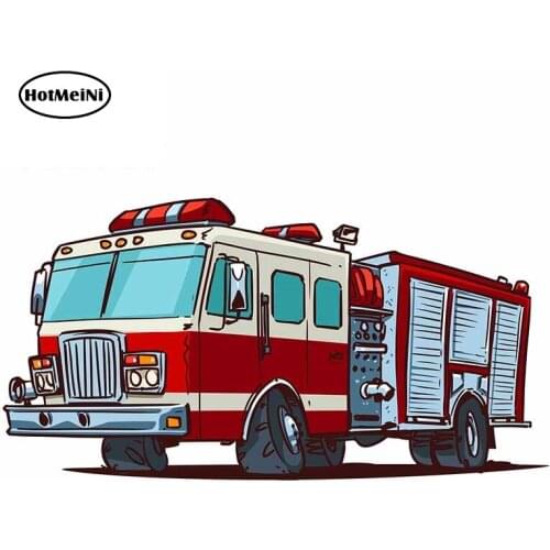 HotMeiNi 13cm x 6.8cm For Cartoon Fire Truck Motorcycle Car Stickers Waterproof Fine Decal Sunscreen Suitable for RV