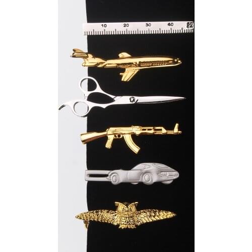 Tie Clip For Men Classic Meter Tie Pin Copper Tie Bar Quality Enamel Tie Collar Pin Crystal Business Corbata