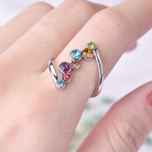 ZHOUYANG Rings For Women Chic Delicate Multicolor Round Austria Crystal Silver Color Finger Ring Gift Fashion Jewelry KAR294