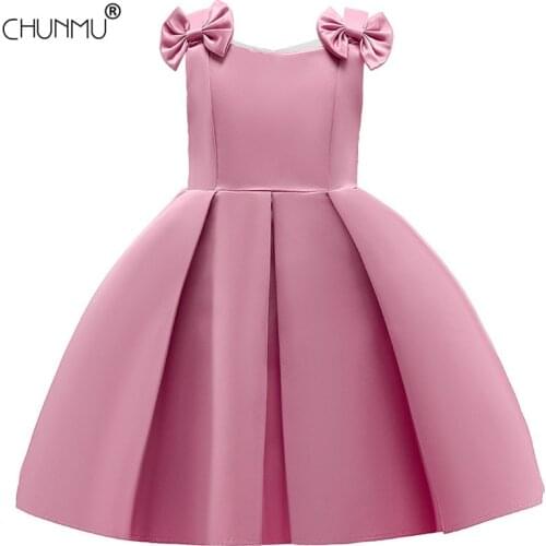 Kids Costume Summer Girls Dress For Girls 3-10 Years Flower Bowk Tutu Kids Princess Party Dress Baby Girl Clothes