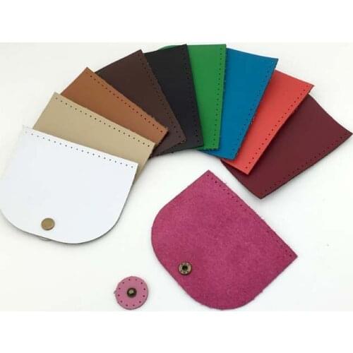 10 color PU leather bag cover lid 10*12CM Handmade cloth art DIY accessories buckle closure Snap button 5pcs/lot