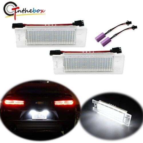 Gtinthebox CANbus Xenon White LED Car License Plate Lights Assy For 2014-2017 Chevrolet Camaro, For 2013-2015 Chevrolet Malibu