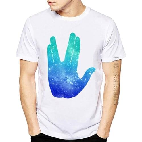 Summer Fashion tops Live Long Prosper Men T-Shirt Spock galaxy tee shirt Funny 100% Cotton T-shirts Streetswear Style
