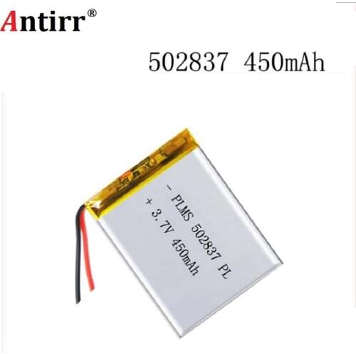 Free shipping Polymer battery 450 mah 3.7 V 502837 smart home MP3 speakers Li-ion battery for dvr GPS mp3 mp4 cell phone speaker