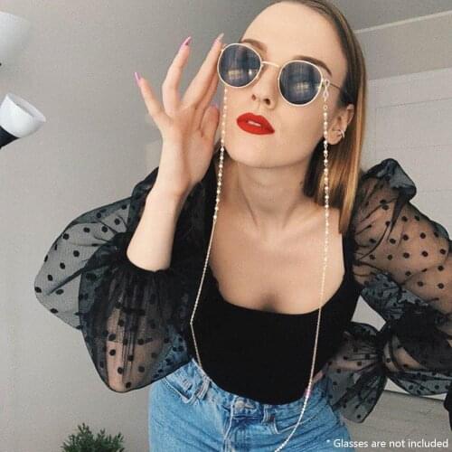 Fashion Chic Sunglasses Chain Anti-slip Faux Pearl Beaded Reading Glasses Chain Womens Eyeglass Eyewear Rope Cord Holder