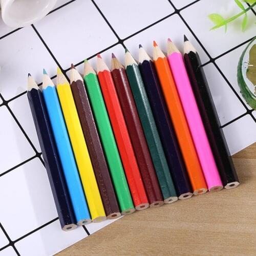 12sets/144pcs Color Pencils 12 Coloring Pencils Pack Cute Art Supplies Stationary Set for Kids Mini Pencil Color Set Wholesale