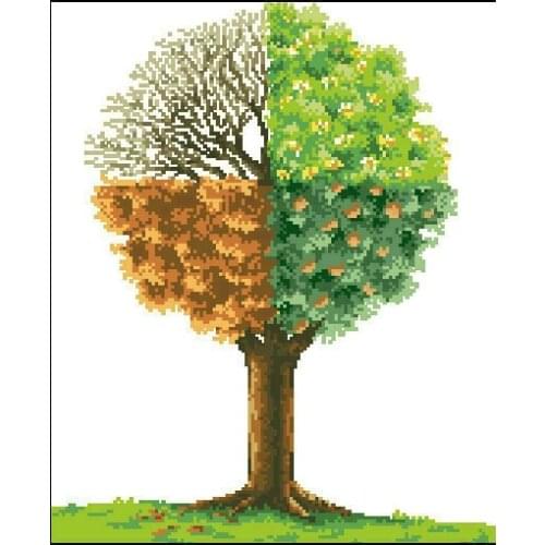 Lovely kit 19-20 Cross stitch Handmade 14CT Counted Canvas DIY,Cross-stitch kits,Embroidery HC-Four Seasons Tree 35-41