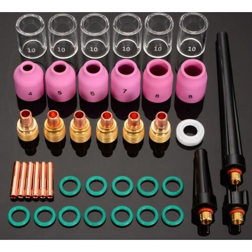 40Pcs TIG Welding Torch Collet Gas Lens Pyrex Glass Cup Kit for WP-9/20/25 TIG Welding Torch For Welders