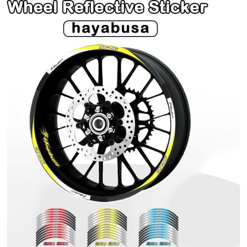 Motorcycle 12 Strips Sticker Decals Reflective Waterproof Wheel Decals For SUZUKI GSX1300R HAYABUSA GSX 1300R GSX1300