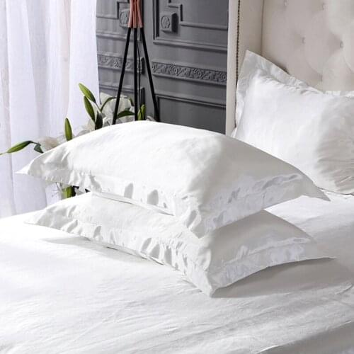 Solid Color Pillowcase Simulation Silk Pillowcase Satin Smooth Pillowcases 45x72cm Skin-friendly Pillow Cover for Home Hotel