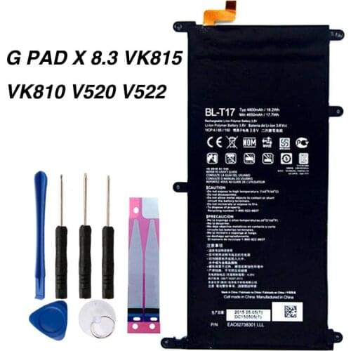 Original G PAD X Tablet Battery for LG G PAD X 8.3 VK815 VK810 V520 V522 4800mA BL-T17