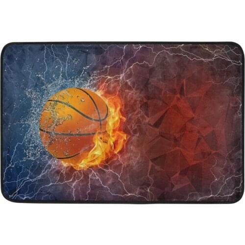 Custom Creative Basketball Print Floor Mat Doormat Rubber Carpet Non-Slip Home Entrance Hallway Rugs 40X60cm
