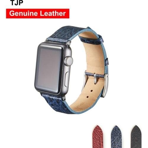 100% Genuine Leather Watch Band for Apple Watch 6 SE 5 4 3 Watch Loop Bracelet Belt for iWatch 44mm 42mm 40mm 38mm Wristband