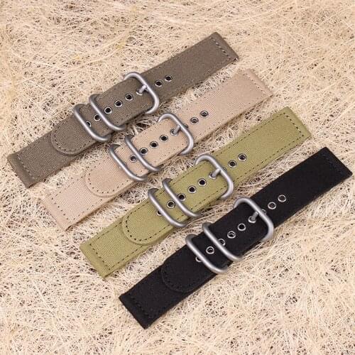 Nato Zulu Strap Canvas Watch Strap 18mm 20mm 22mm Quick Release Watchband Solid Wristband Belt for Man Watch Accessories