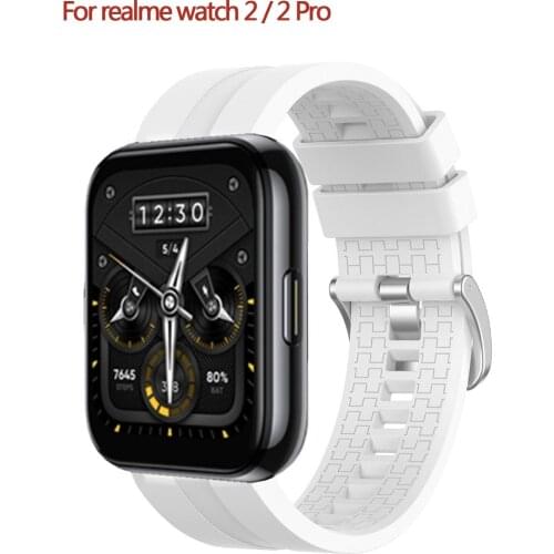 New 22mm Strap Fashion Plaid Wristband For Realme Watch 2/2 Pro Watch Strap Silicone Sports Replacement Wristband