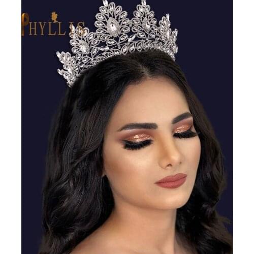 A07 Luxury Wedding Crowns Baroque Queen Crown Bridal Tiara Headwear Pageant Headpiece Bride Hair Jewelry for Girls
