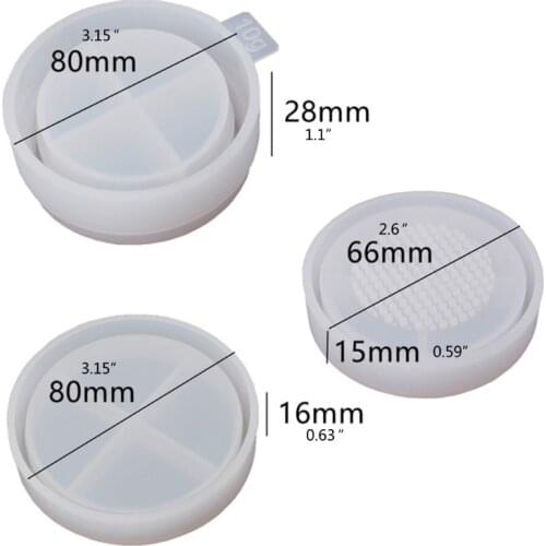 Crystal Epoxy Resin Mold Powder Puff Box Silicone Mould DIY Crafts Decorations Jewelry Organizer Casting Tool