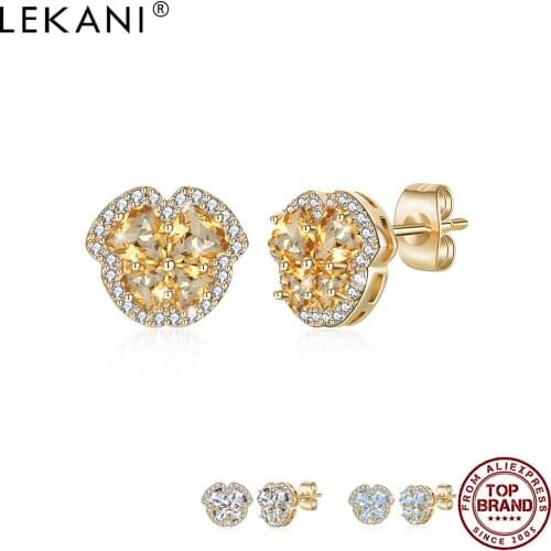 LEKANI Three Color Earrings Personality Fashion Jewelry Push-Back Creative Design Vintager Earring Bulk Birthday Gift Hot Sell