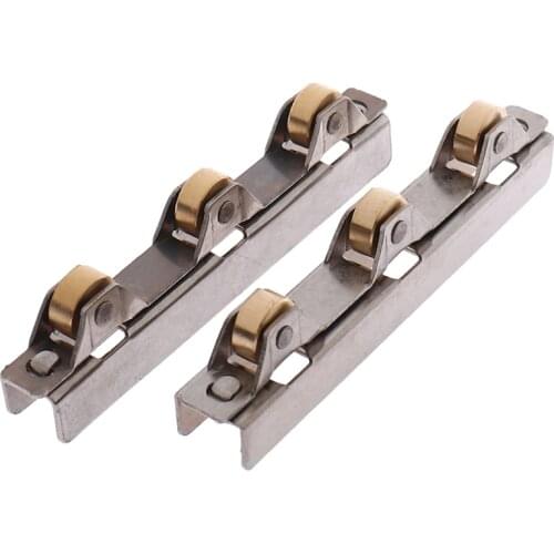 8mm Glass Sliding Door Roller Clamp Stainless Steel Wheel Pulley Rollers For Bathroom Door Shop Wine Cabinet