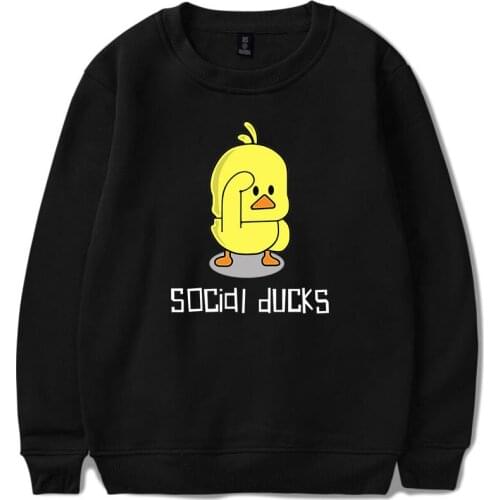 Men women fashion cute cartoon Social Ducks funny Hoodies capless Sweatshirts tops casual Long Sleeve Hoodie Sweatshirt Pullover