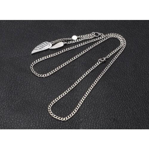 Solid 925 Sterling Silver wing skull Necklace Chain Men Women Jewelry gift A4993